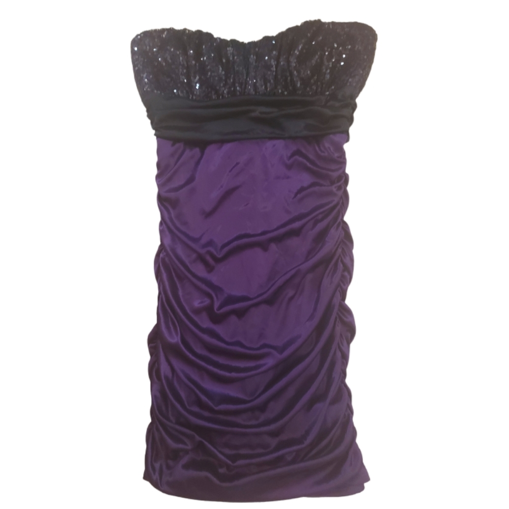 Speechless Purple Strapless Dress with Sequins